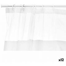 Berilo - Rideau de douche 180 x 180 cm transparent blanc plastique peva (12 pièces)
