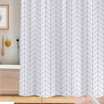 Rideau de douche – 180x180 cm – imperméable – Hauteur, Longueur, Quantité par pack, Largeur, Style – FORNORD