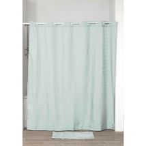 Rideau de douche polyester avec oeillets integres 180x200cm - vert amande Tendance