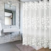 Duschvorhang, 200 x 200 cm, Badezimmervorhang mit 14 Hakenringen, schimmelresistent, antibakteriell, wasserdicht, waschbar, für Badewanne und