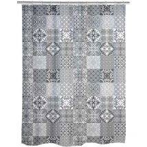 Rideau de douche à carreaux