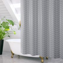 Linghhang - Rideau de douche anti moisissure, Antibactérien, Rideaux de Douche Opaques, Base lestée, imperméable, 180x200 cm, Gris