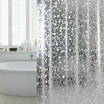 Jalleria - Rideau de douche , anti-moisissure, étanche à la baignoire, 100% eva, 180 x 200 cm incl. 12 anneaux de rideau de douche
