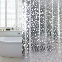 Soleil - Rideau de douche, anti-moisissure, étanche à la baignoire, eva, 180 x 180cm incl. 12 anneaux de rideau de douche