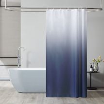 Anti-Schimmel-Duschvorhang, waschbarer Stoff, 120 x 200 cm lang, wasserdichter Badvorhang aus Polyester mit 8 Original-Duschvorhanghaken, Marineblau