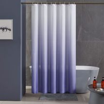 Anti-Schimmel-Duschvorhang, waschbarer Stoff, 120 x 200 cm lang, wasserdichter Polyester-Badvorhang mit 8 Duschvorhanghaken, Original Lila Farbverlauf