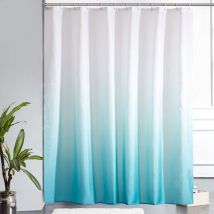 Alovez - Anti-Schimmel-Duschvorhang, maschinenwaschbarer Stoff, großer wasserdichter Polyester-Badvorhang für Eckbadewanne mit 12 Haken, 200 x 200