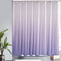 Alovez - Anti-Schimmel-Duschvorhang, maschinenwaschbarer Stoff, großer wasserdichter Polyester-Badvorhang für Eckbadewanne mit 16 Haken, 240 x 200