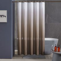 Anti-Schimmel-Duschvorhang, maschinenwaschbarer Stoff, wasserdichtes Polyester-Textil-Badvorhang-Design mit 12 Haken, 200 x 200 cm, Taupe-Farbverlauf