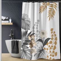 Rideau de Douche avec Crochets Kelly Blanc 180x200 cm