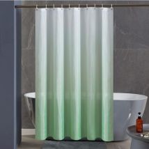 Jn.songs - Rideau de Douche Dégradé Rideaux Douche en Polyester Imperméable Anti Moisissure Lavable en Machine Vert - 180x200CM