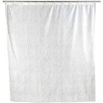 Rideau de douche Original Diamand Deluxe, rideau de douche lavable en machine et waterproof, 12 anneaux rideau de douche en plastique blanc inclus,