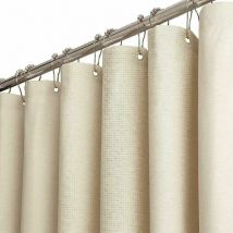 Tonchean Rideau de douche,Rideau de douche en tissu - 120x180cm Narrow texture Lin rideau de douche set, luxe spa Hôtel Salle de bains petit rideau