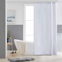 Jn.songs - Rideau de Douche en Tissu Anti Moisissure avec Oeillets Métalliques et Crochets en Plastique Blanc - 180x180CM