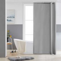Jn.songs - Rideau de Douche en Tissu Anti Moisissure avec Oeillets Métalliques et Crochets en Plastique Gris - 180x200CM
