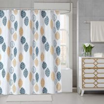 Rnemitery - Rideau de Douche Rideaux de Salle de Bain,Plante Feuilles Géométrie Fleurs Motif Polyester Tissu Imperméable Rideau De Bain avec 12