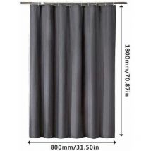 Rideau de douche épais uni 80×180 gris foncé salle de bains