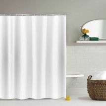 Rideau de douche extra longueur hauteur blanc pour la salle de bain,rideau de salle de bain large en polyester anti-moisissure,imperméable pour la