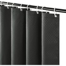 Jn.songs - Rideau de Douche Gaufre Anti Moisissure Rideaux Baignoire Lavable Épais Tissu Polyester Imperméable Gris - 200x200CM