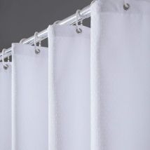 Jn.songs - Rideau de Douche Gaufre Anti Moisissure Rideaux Baignoire Lavable Épais Tissu Polyester Imperméable Blanc - 200x220CM