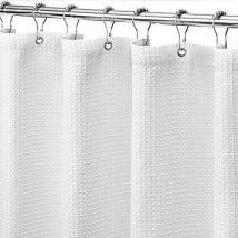 Sunxury - Rideau de douche gaufré extra long 180 200cm, rideaux de douche en tissu gaufré robuste rideaux de douche de salle de bain de qualité