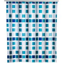 Rideau de douche Original Mosaique, rideau de douche 180x200 cm, waterproof, 12 anneaux rideau de douche en plastique blanc inclus, peva matériau