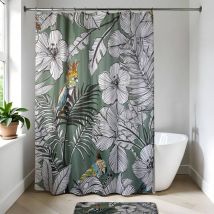 Rideau de douche polyester 180x200 cm - jungle fever kaki Tendance