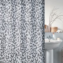 Spirella - Rideau de douche Polyester leopard masaimara 180x180cm Gris & Blanc