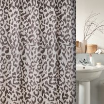Spirella - Rideau de douche Polyester leopard masaimara 180x180cm Marron & Blanc