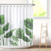 Rideau de Douche Rideaux de Salle de Bain avec 4 Crochets Anti-moisissure Lavable Beau Imprimée Haute Qualité Moule Résistant Antibactérien Facile à