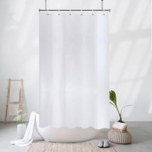 Schmaler Textil-Duschvorhang 120x180, Polyestergewebe, kleiner wasserabweisender Badevorhang mit Metallösen, Breite 120 x Höhe 180 cm