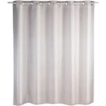 WENKO Rideau de douche Comfort Flex, Rideau de douche 180x200 cm, lavable en machine et imperméable à l'eau, 10 anneaux rideau de douche intégrés,