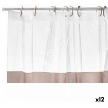 Berilo - Rideau de douche de transparent 180 x 180 cm beige plastique peva (12 pièces)