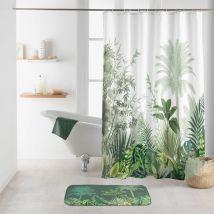 Rideau de douche avec crochets Tropical