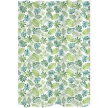 Rideau de douche tropical tissu 180x200 vert