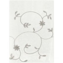 Rideau de Fenêtre Couple 2 pcs Porte Intérieure Tissu semi-transparent Fleurs Gris - 60x150 cm