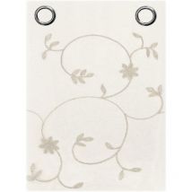 Rideau de Fenêtre Couple 2 pcs Porte Intérieure Tissu semi-transparent Fleurs Gris Tourterelle - 140x280 cm