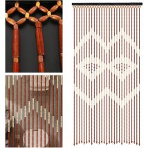 Rideau de perles en bois 27 lignes Rideau de perles pour porte, 35.44'' x 68.9'' Rideau de perles pour porte en bambou et bois pour salon chambre