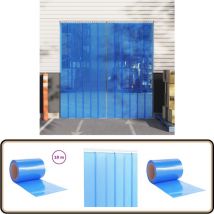 Rideau de porte bleu 300 mmx2,6 mm 10 m pvc - Rideau De Porte - Rideau Pvc - Isolation Thermique - Protection Contre Les Nuisibles - Rideau