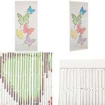 Rideau de porte contre insectes Bambou 90 x 200 cm - Rideau Anti-moustique - Rideau En Bambou - Protection Contre Les Insectes - Intimité Maison