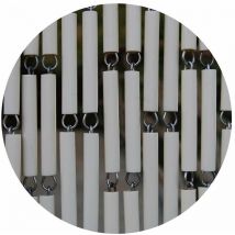 La Tenda - Rideau de porte en polyéthylène beige et acier Campos 90x210 cm