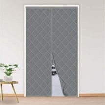 Rideau de Porte Isolant Thermique 90 x 210 cm, Rideau de Porte Épaississant d'hiver, Isolant Phonique Anti Froid, en Coton Magnétique, Gris
