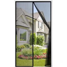 Rideau de porte magnétique noir en 120x210 CM pour portes fenêtres Anti Moustiques Mouches