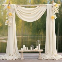 Rideau de Tulle Extérieur Arche de Mariage Drapé Suspendu Rideau De Gaze En Tissu Photographie Photo Pour Décoration de Mariage (70x550cm)