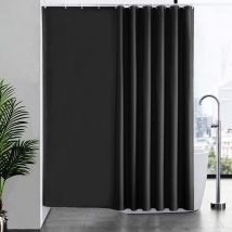 Rideau Douche 240x180 cm,avec 16 Crochets,Extra Large,Lesté,Anti Moisissure,Gris Foncé,Imperméable,Grand Rideaux Baignoire,Tissu