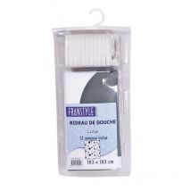 Rideau douche pvc 180X180 pois gris/noir