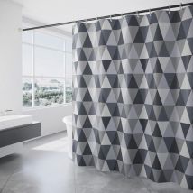 Cyslmuk - Rideau Douche, Rideau de Douche 200x200 cm, Rideaux de Douche Polyester Lavable en Machine avec Ourlet Inférieur Lesté et 12 Crochets,
