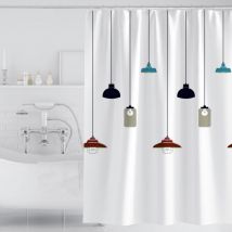 Cyslmuk - Rideau Douche, Rideau de Douche 200x200 cm, Rideaux de Douche Polyester Lavable en Machine avec Ourlet Inférieur Lesté et 12 Crochets,