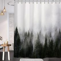 Jn.songs - Rideau Douche Tissu Polyester Rideau de Baignoire Anti Moisissure Imperméable Lavable Style b - 90x180CM