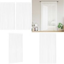 Rideau en fils 2 pcs 100 x 250 cm Blanc - Rideaux Blancs - Rideaux Décoration Intérieure - Rideaux Salon - Rideaux Chambre - Rideaux Cuisine - Home &